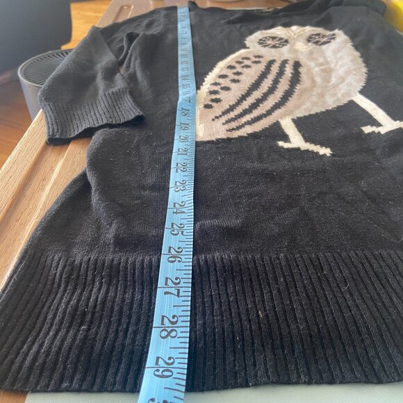 Cupio Black Owl Tunic Sweater Size Medium - Picture 9 of 12